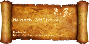 Mantsch Zöldike névjegykártya